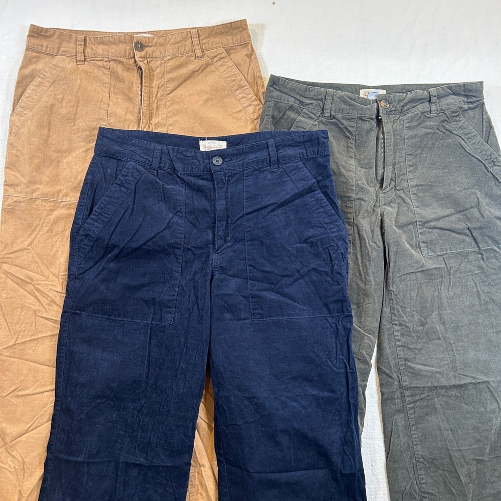 Lot of 3 Women's Weatherproof Vintage Corduroy Utility Pants Navy Olive Tan Sz 6
